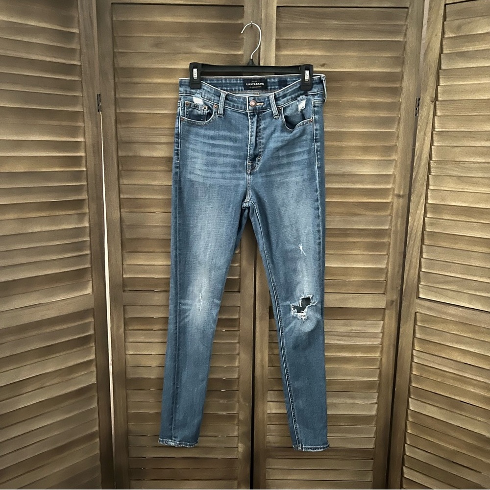 Lucky Brand Distressed Bridgette High Rise Skinny Jean Size 28